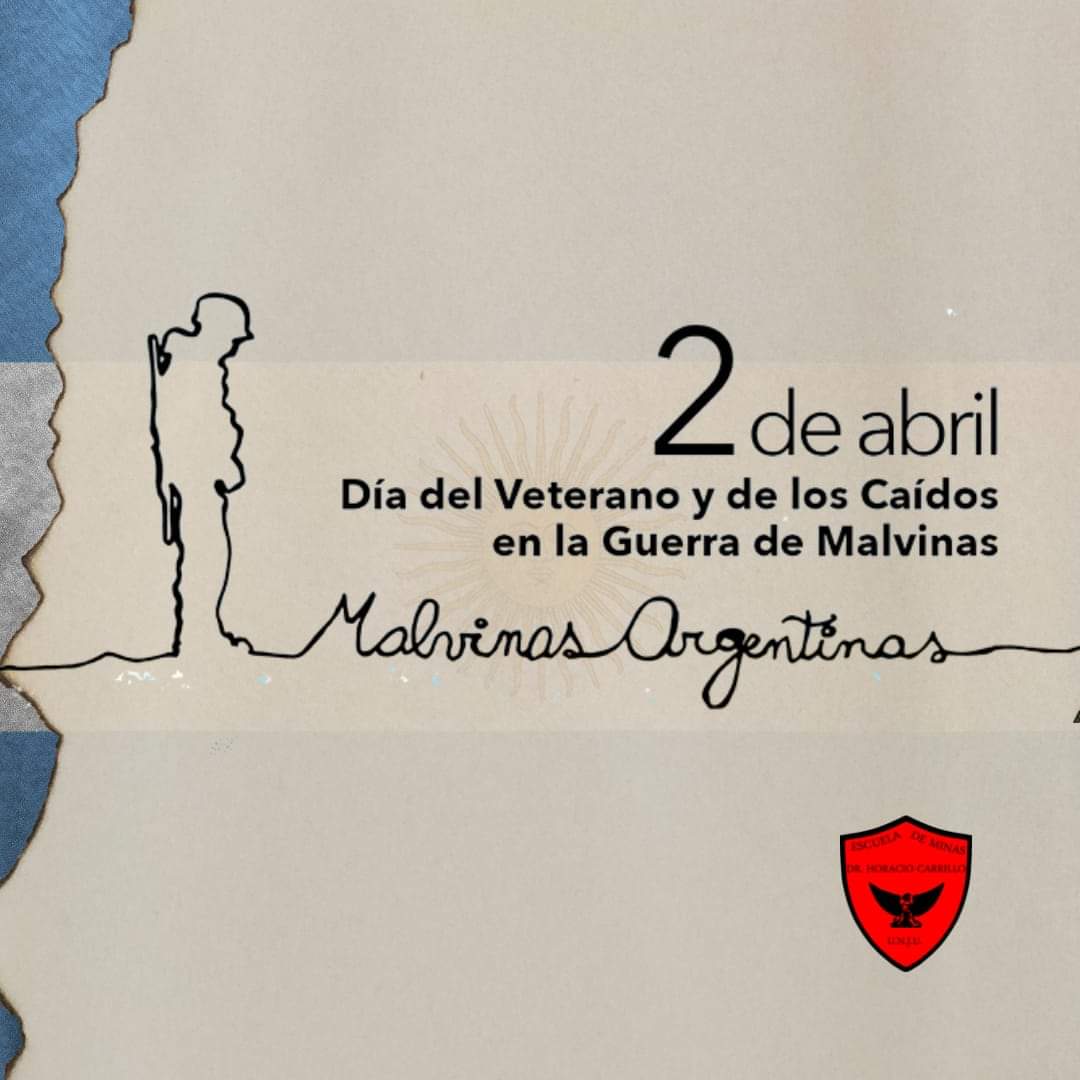 Cada 2 de abril, conmemoramos el Día del veterano y de los caídos en la guerra de Malvinas, la Escuela de Minas recuerda con orgullo a los soldados que combatieron en la Guerra de Malvinas 🇦🇷
#EscuelaDeMinas
#UNJU #Jujuy 
Universidad Nacional de Jujuy