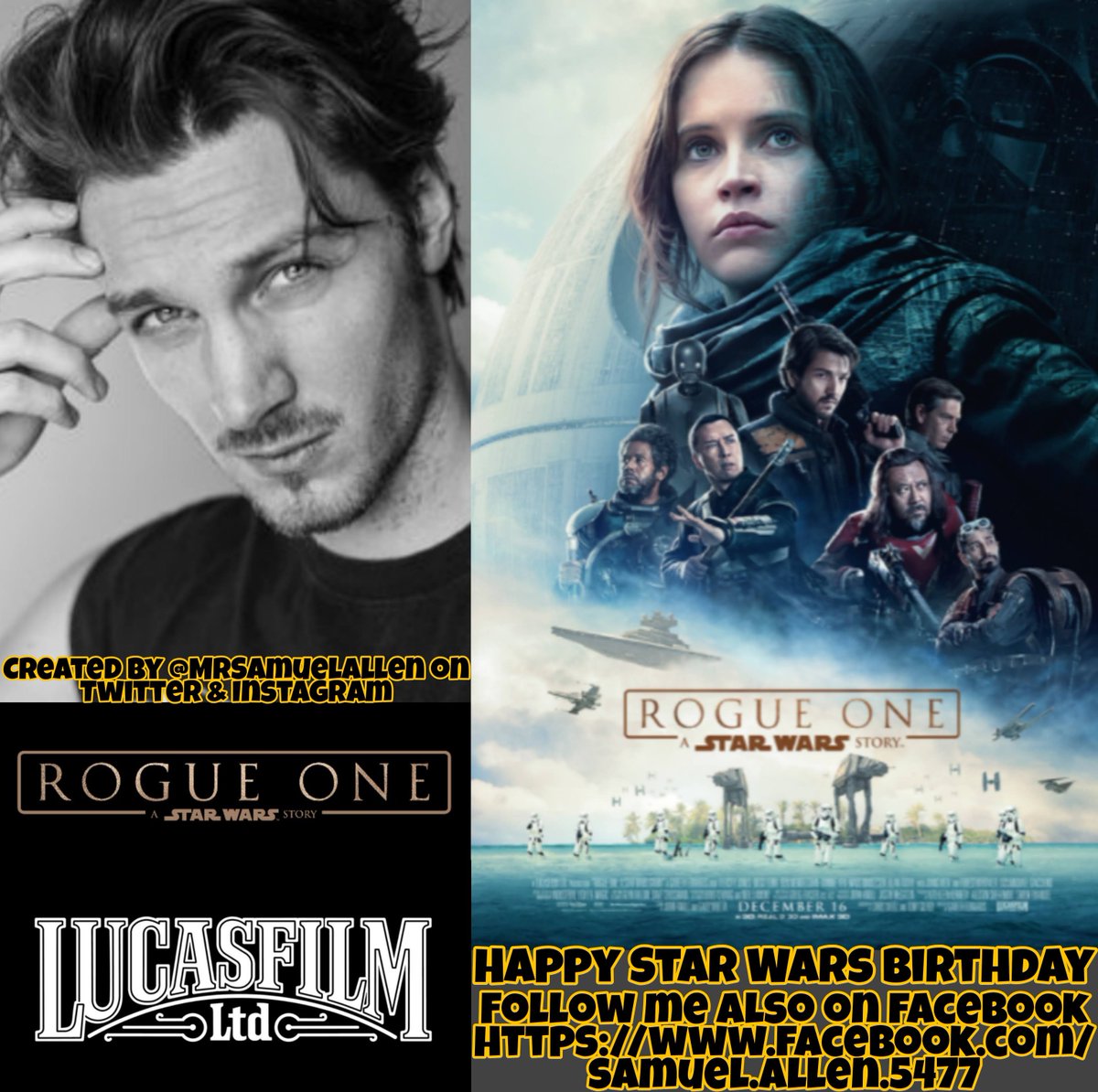MrSamuelAllen's tweet photo. Happy 32nd Birthday to #SamWilkinson, he played an X-wing pilot also in #RogueOneAStarWarsStory. May he have a good one. https://t.co/IjEoe8ACSv