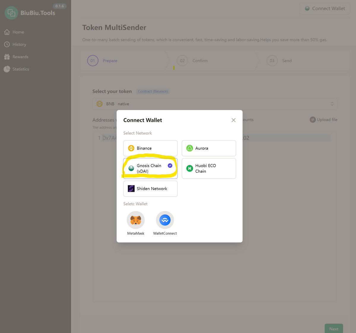 biubiueth's tweet photo. #TokenMultisender built by https://t.co/7cFmSwGh8r Now integrated with @gnosischain.I wish gnosis Chain better and better, more and more users。 #xDAI #Bulksender https://t.co/vUHuCPrTnz