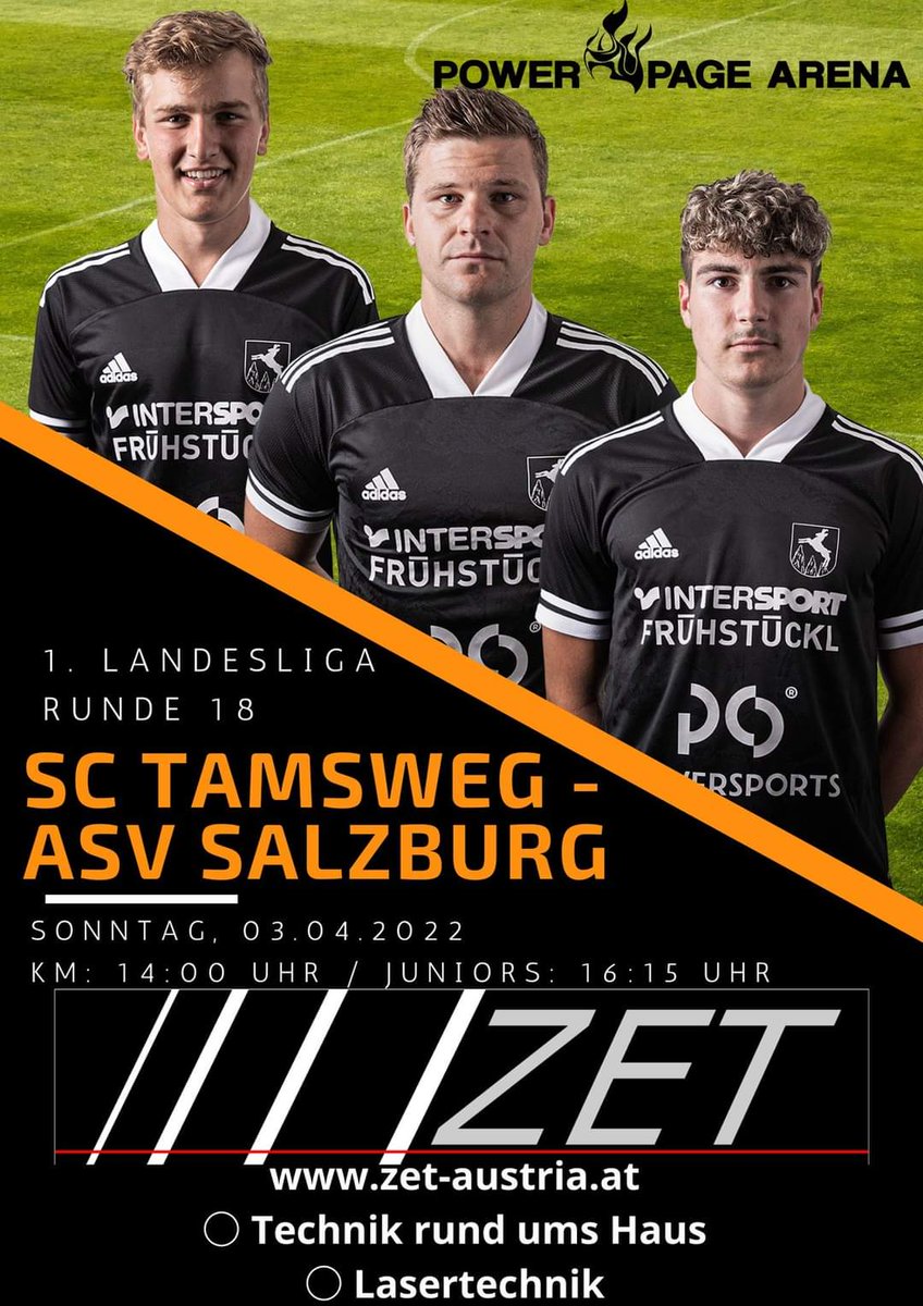 Morgen ist es soweit - das erste Heimspiel des Jahres steht an! Wir empfangen um 14 Uhr den Hauptstadtklub ASV Salzburg - danach spielen unsere Juniors.

Danke an den Matchsponsor ZET-Austria (Technik rund ums Haus - Lasertechnik)

Wir freuen uns auf euch!
