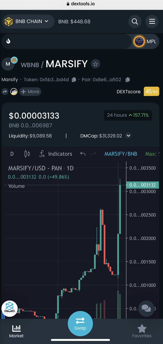 DogeBNBorg's tweet photo. Congrats @marsify_io & #marsify 💎 hands!
Marsify has reached ATH 31 329$🔥🚀💹
#dogebnb #marsify #mars @elonmusk https://t.co/Hp7DcBIKjI