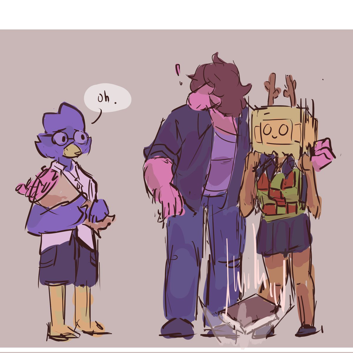 reopocalypse's tweet photo. the unexpected but welcome love triangle #DELTARUNE #DeltaruneChapter2 #deltarunefanart #suelle https://t.co/EB09YFaPJe
