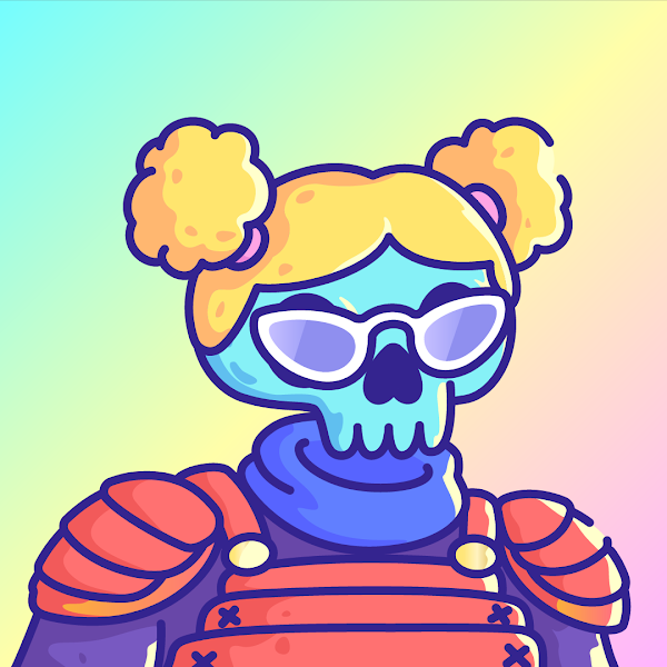abibony685's tweet photo. @TastyBonesNFT @ThePossessedNFT My favourite TastyBones traits are - this super cool Samurai armour and the Pony Yellow Hair!! https://t.co/UOCC4sfOOi