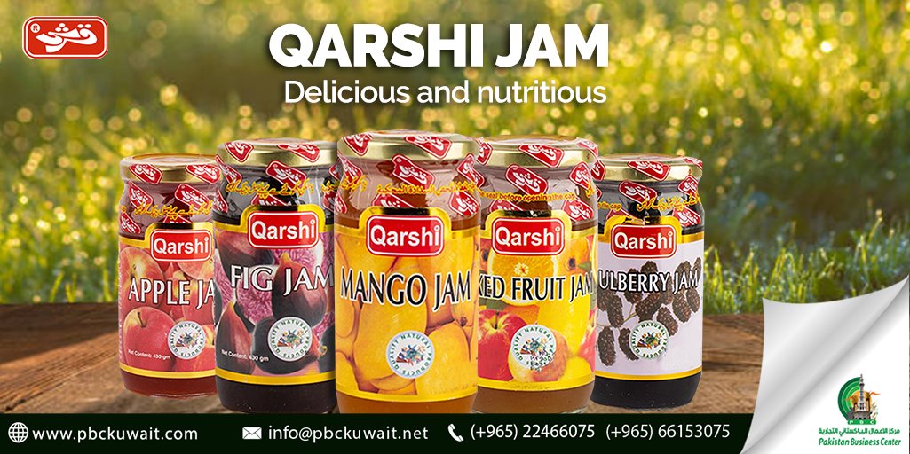 PBCKWT's tweet photo. This Ramadan make delicious recipes with different flavors of  Qarshi jams !
https://t.co/9gWHuvZBhJ
#kuwait #Q8 #kwt #Madeinpakistan #pbc #pbckuwait #Pakistanbusinesscenter #Mangoes #deliciousfood #mangoJam #Fruitjam #Kingoffruit #figjam #Mulberryjam #orangemarmalade https://t.co/Mqcu8bm5Q2