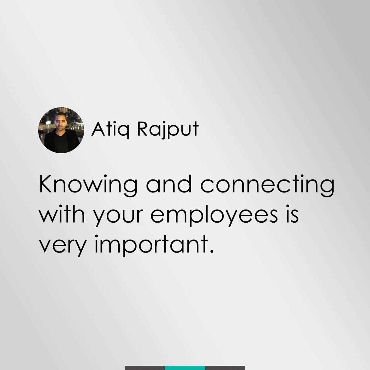atiqsenseflow's tweet photo. Listen to your team's life story and find out what motivates them✌️

#teambuilding #knowyourteam #senseflow #motivation #teamwork #appreciateyourteam #CEOquotes https://t.co/OevrTQu539