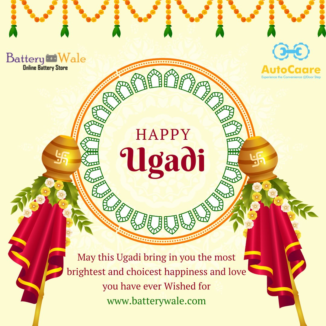 BatteryWale's tweet photo. Happy Ugadi

#batterywale #carbattery #inverterbattery #bikebattery #upsbattery #onlinebatterystore https://t.co/7EfA8CjZ00