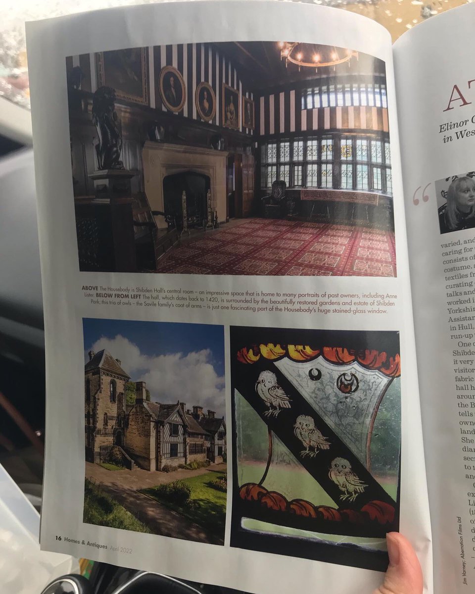 MuseumElinor's tweet photo. Really pleased to be in this month’s @homes_antiques magazine for their ‘Behind the Scenes at the Museum’ feature #ShibdenHall #curatorslife #AnneLister #GentlemanJack https://t.co/vLsUi3hFKz