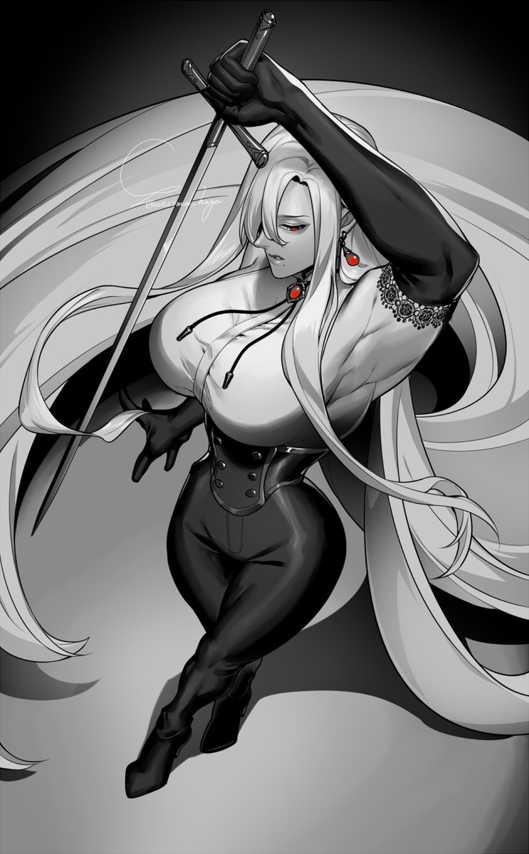 「エイプリルフールは余裕で過ぎたけど、オリヴィアンの女体化絵描いた～～。 http」|上島 葉也_Skeb募集中のイラスト