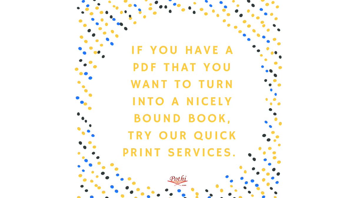 pothidotcom's tweet image. Do you have to urgently get a PDF printed? Our Quick Print service is a good option. #pothidotcom #quickprint #printondemand #selfpublishing