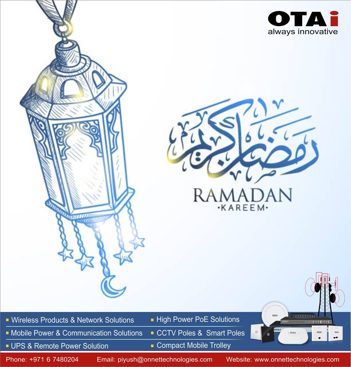 OnnetL's tweet photo. Wishing you a blessed and peaceful Ramadan..!

RAMADAN KAREEM!!

#ramadan2022 #ramadankareem #peace #happiness #joy #onnet
#OTAI #wireless #poe #magicbox #smartpole #solartrailer #solartrollety #cctvpoles #poeswitch #upssystems #surveillance #security #remotepower  #trailer #cctv https://t.co/Ezdlko4Whr