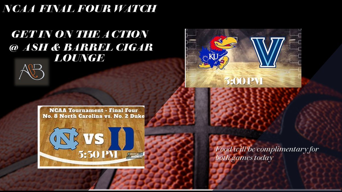 AshandBarrel's tweet photo. Ready for some BASKETBALL?!  NCAA Final Four Watch at Ash &amp; Barrel Cigar Lounge
Saturday 4/2 
Gametime food complimentary https://t.co/d1OlilKxdF