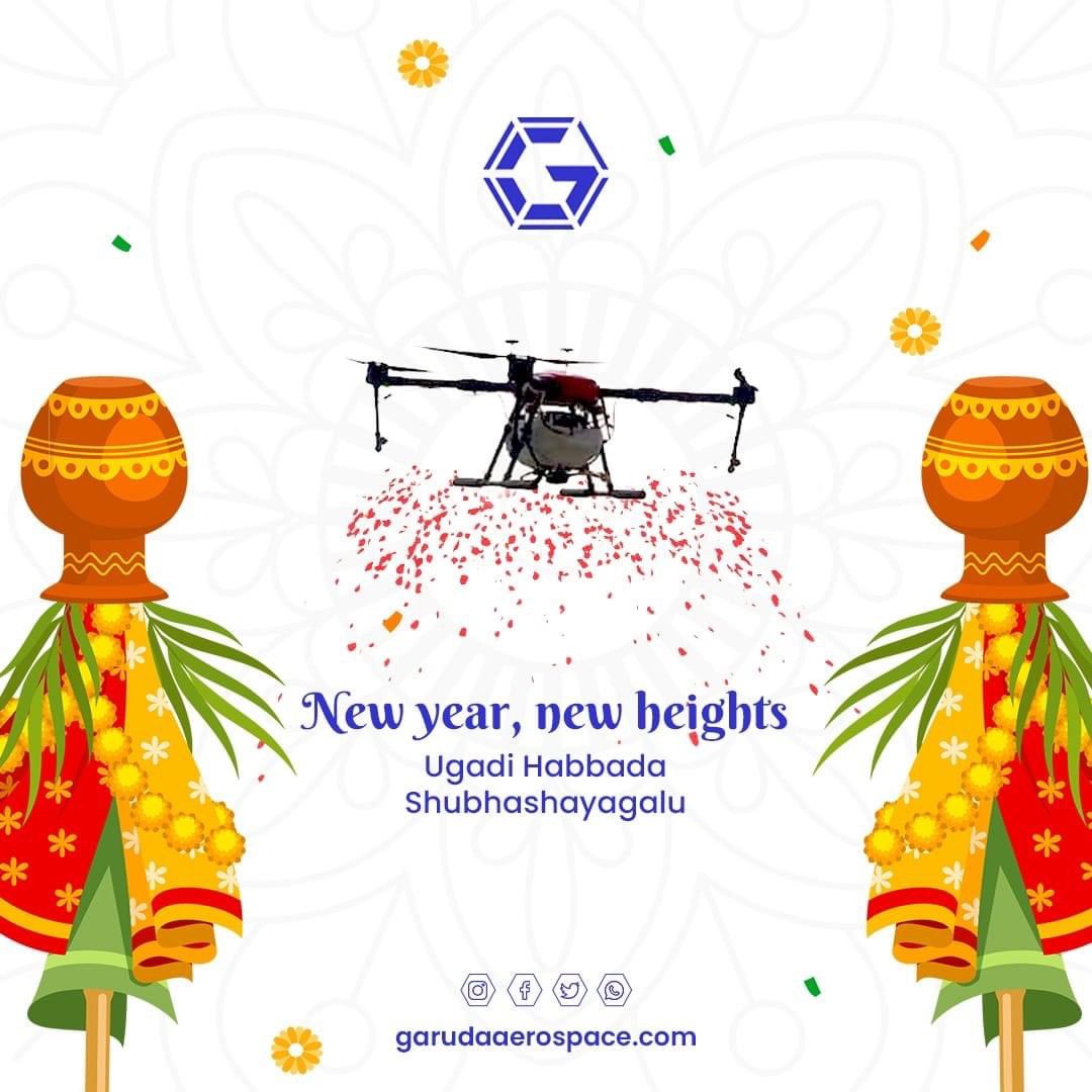garuda_india's tweet photo. This #Ugadi, explore new heights of success with innovation and technology. Embrace #Drone as a Solution and reinvent the way you work!

#garuda #garudaaerospace #ugadifestival https://t.co/wzgS4FIEUo