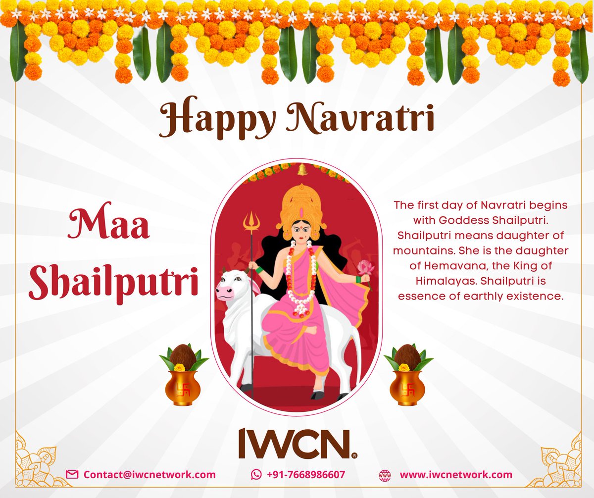 iwcnechno's tweet photo. Our hearty Greetings to everyone on the auspicious occasion of Navratri. 
May Maa Durga always guide &amp; bless all of us. Happy Navratri!
.
.
#iwcn #iwcnetwork
.
.
.
#Navratri #MaaShailPutri #indianfestival #navratri2022 #navratrispecial #Software #JaiMataDi #navratrifestival https://t.co/soJei3pC8F