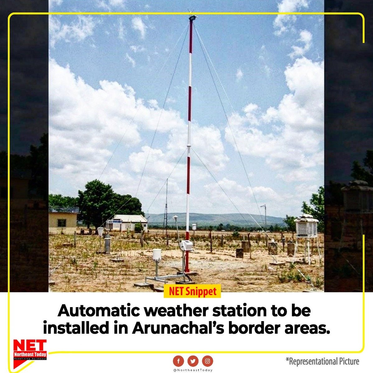 NortheastToday's tweet photo. #ArunachalPradesh | The India Meteorological Department (IMD) on Friday said that it will set up 40 Automatic Weather Stations (AWS) along the border areas of Arunachal Pradesh.
#AutomaticWeatherStations #installation #Borderareas #IndiaMeteorologicalDepartment #NortheastToday https://t.co/Gow1MkYvlf