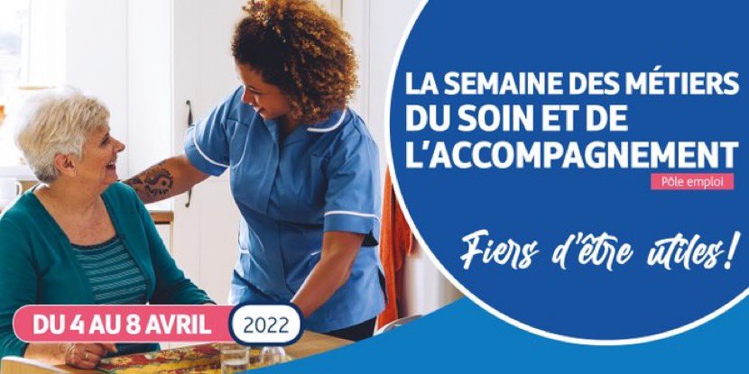 🗓️Du 4 au 8 avril, @pole_emploi #AuvergneRhôneAlpes et ses partenaires se mobilisent pour promouvoir les #métiers du soin et de l’accompagnement❗️ 

✅5 webinaires
✅+120 événements près de chez vous
📣Programme complet plmpl.fr/c/4VZZY

<a href="/prefetrhone/">Préfète de région Auvergne-Rhône-Alpes et du Rhône</a> <a href="/ARS_ARA_SANTE/">ARS Auvergne-Rhône-Alpes</a>