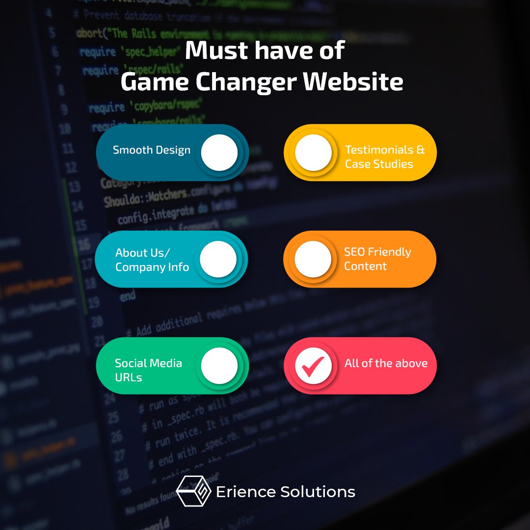 ErienceINT's tweet photo. Must Have of Game Changer Website
#Erience #InternetAgency #Mobile #Blockchain #Al #DiitalMarketing #webldeas #Developent https://t.co/h7iqxhc9iG
