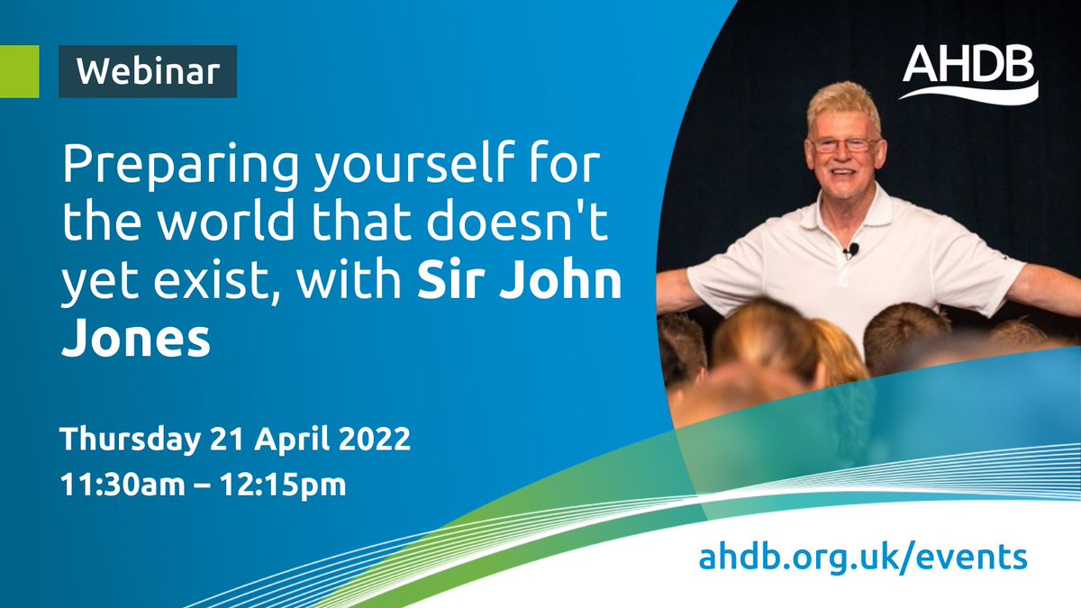 .@sirjohnfjones has a down-to-earth approach to education, believing it to be about social change and not just ticking boxes. Join us as Sir John covers a range of issues from leadership to organisational development and ‘futures thinking’. Sign up ➡ ahdb.org.uk/agrileader/tal…