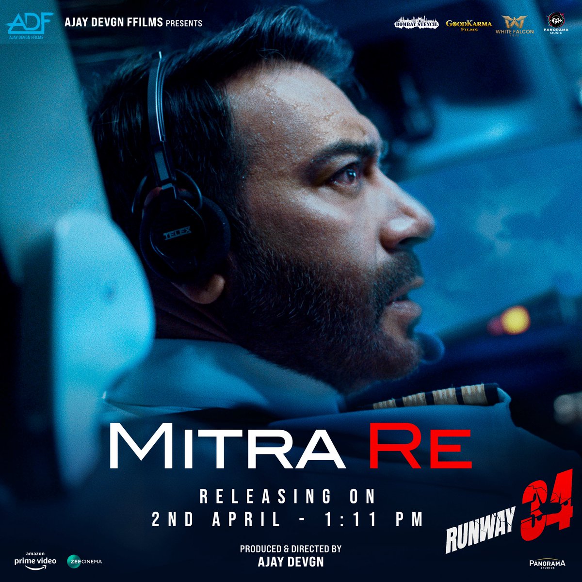 #MitraRe song from #Runway34 releasing today at 1:11 pm! 

The Deadly combo of #ArijitSingh & #AjayDevgn is coming together once again for another masterpiece after #DeshMere.