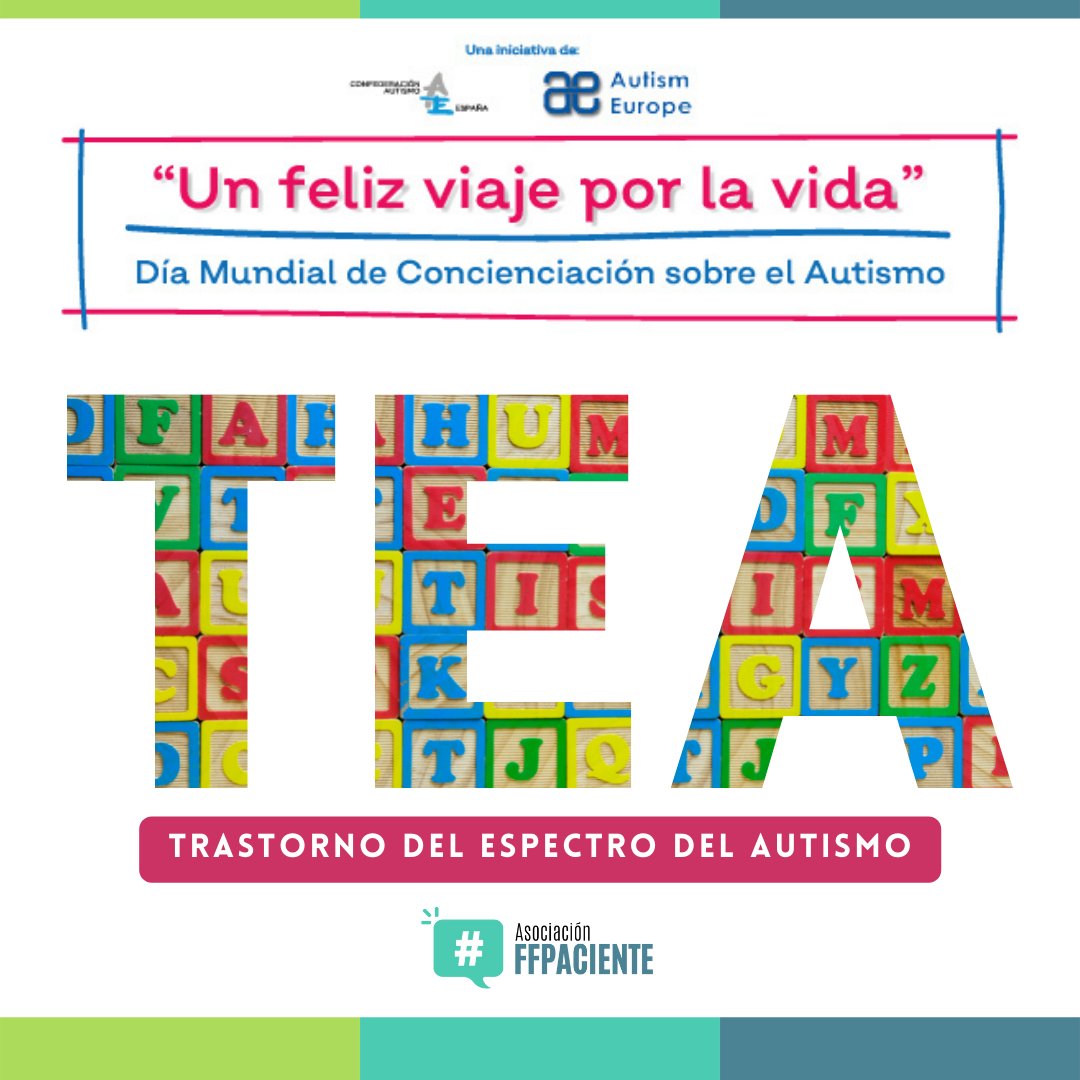 #DiaMundialAutismo 💙

🗣️ Desde <a href="/ffpaciente/">Asociación FFPaciente</a> os compartimos la campaña de <a href="/Autismo_Espana/">Autismo España</a> junto a <a href="/AutismEurope/">Autism-Europe</a> 

“Un feliz viaje por la vida” para esas 470.000 personas en España, 7 millones en Europa 

🖥️ diamundialautismo.com