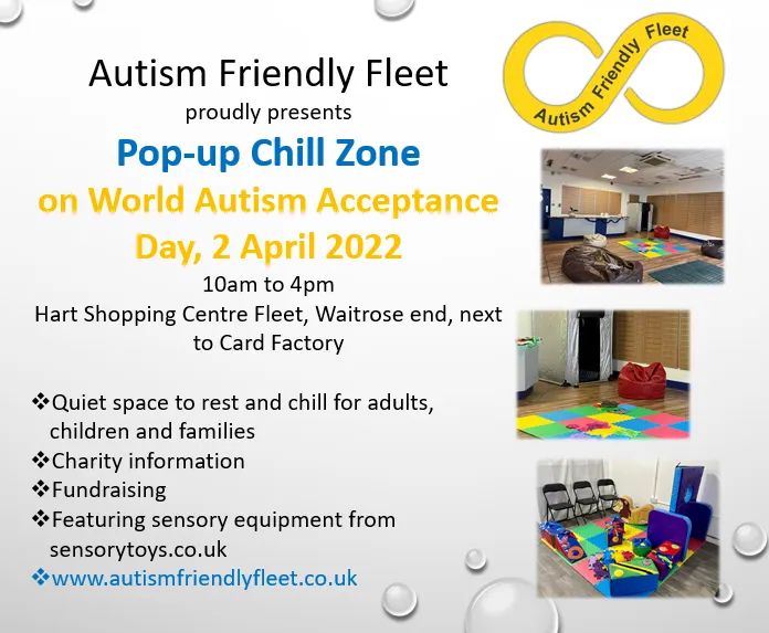 Today! World Autism Acceptance Day Pop-Up Chill Zone 10am-4pm at Hart Shopping Centre. Rest, relax, information, tombola. #AutismAcceptance
<a href="/BRAAINtweets/">BRAAIN</a>
<a href="/MustardAutism/">Mustard Seed Autism</a>
@Hart_Volunteers