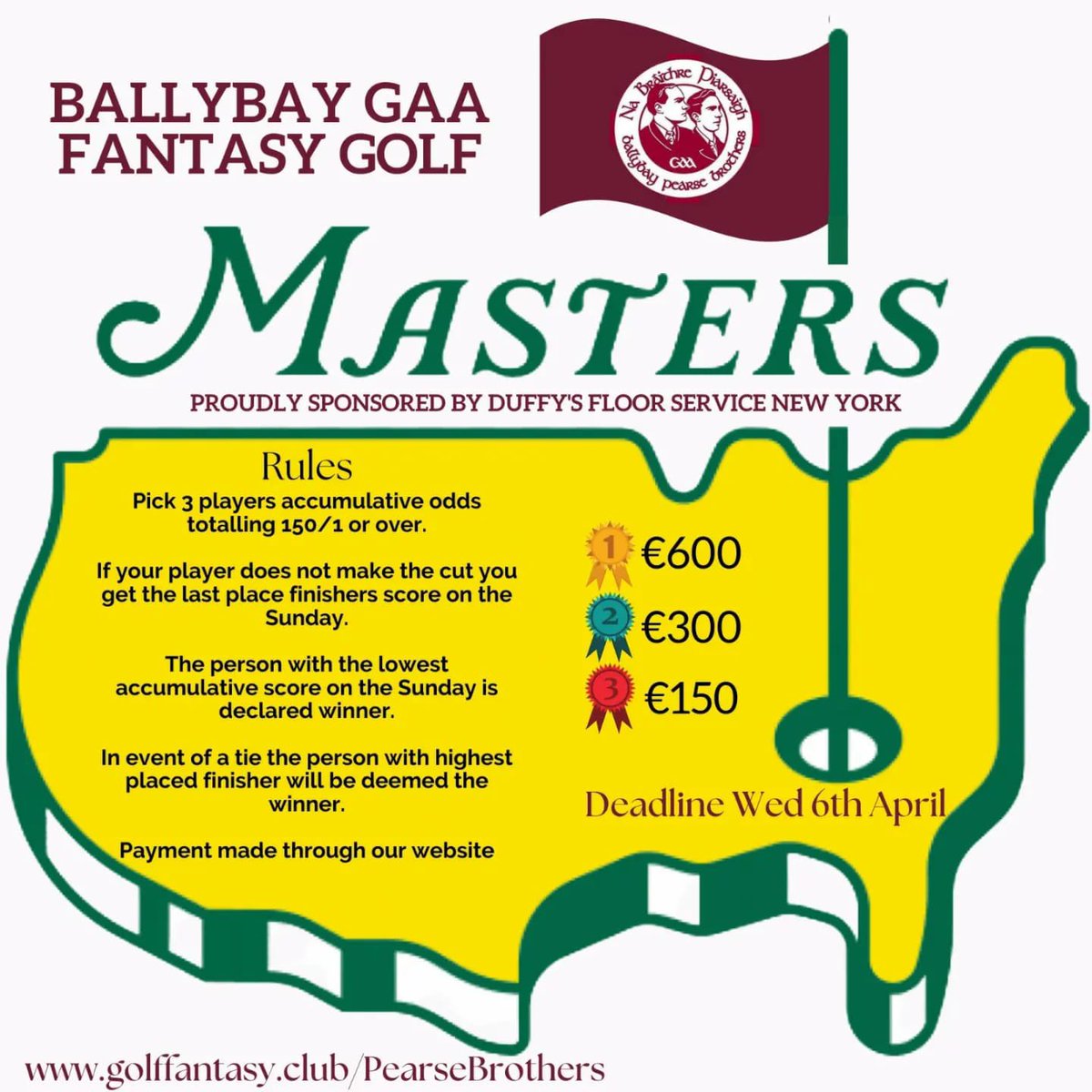 ITS BACK..!
REGISTER for The Masters Fantasy Golf Competition ⛳🏌️🇱🇻

See weblink to register and play below 👇🏻

golffantasy.club/PearseBrothers 

Closing date to register Wednesday 6th April 2022

All support much appreciated!

#Golf #TheMasters #FantasyGolf #TheMasters2022