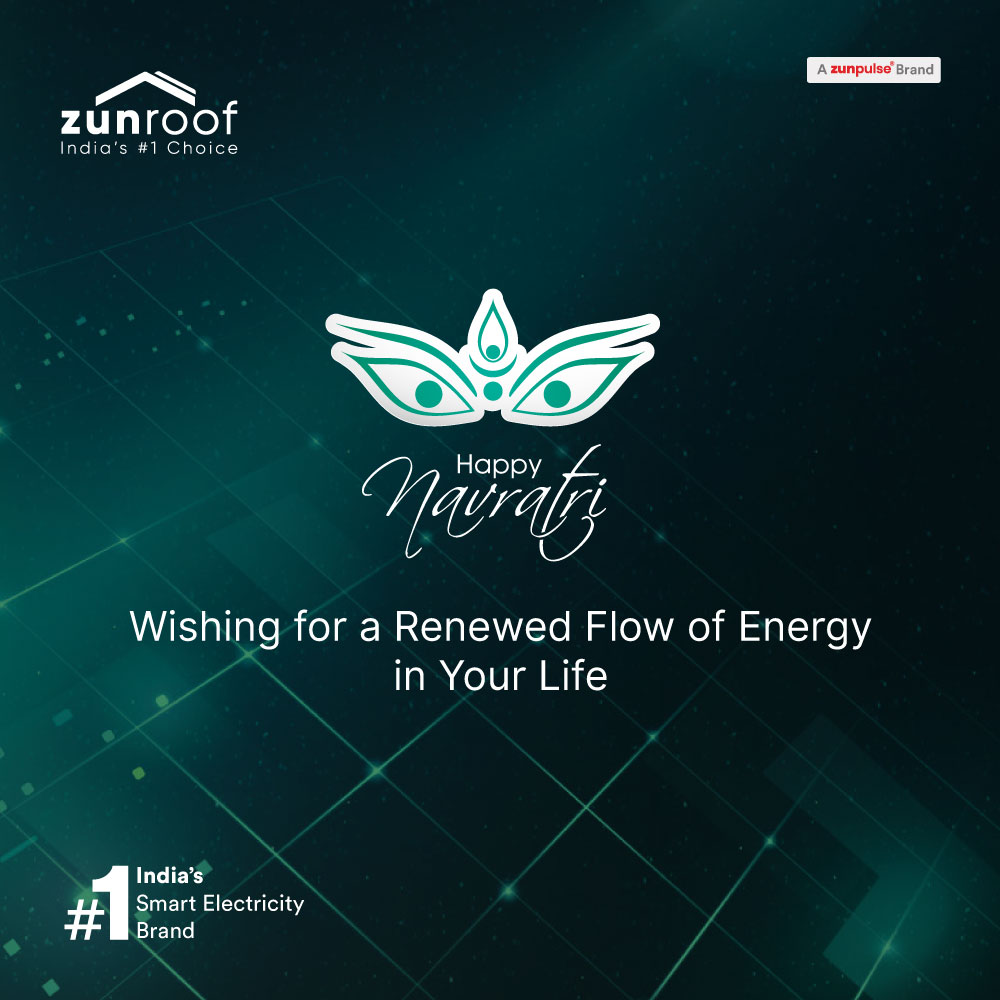May you be blessed with determination and resolve to save the planet on this auspicious occasion.Switch to solar with @ZunRoof_Solar and do your bit. Wishing you a Happy #Navratri. 
#zunroof #solarenergyworld  #solarenergysystems #madeinindiaproducts #solarcity #solarinstallation