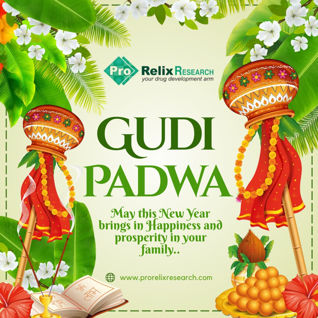 ProRelix_CRO's tweet photo. On the occasion of Gudi Padwa
May you be blessed with Happiness and Prosperity, Success, and Good Luck.
#ProRelixResearch #CRO #ClinicalResearch #GudiPadwa #HappyGudiPadwa #GudiPadwa2022 #गुढीपाडवा_मेळावा #GudiPadva #gudipadwaspecial #गुढीपाडवा2022 https://t.co/8Ll0pOg0cA