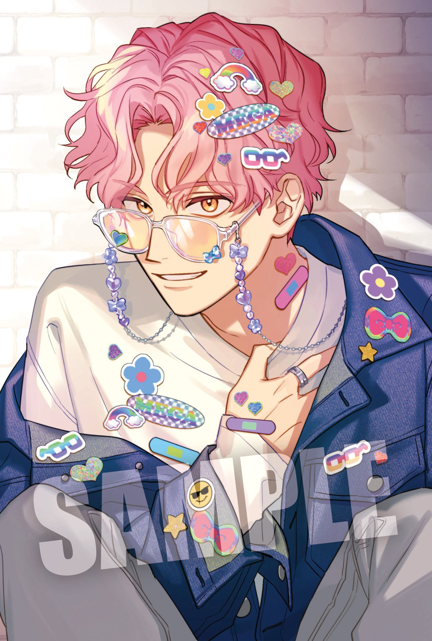 フロマージュブックス 通販公式 眼鏡男子 をテーマにした描き下ろし美麗イラストポストカードの配布 アクリルスタンドを受注予約受付中 イサム先生 Isumi 136 カラーグラスがおしゃれなイケメン君をご執筆いただきました チェーンとステッカーの