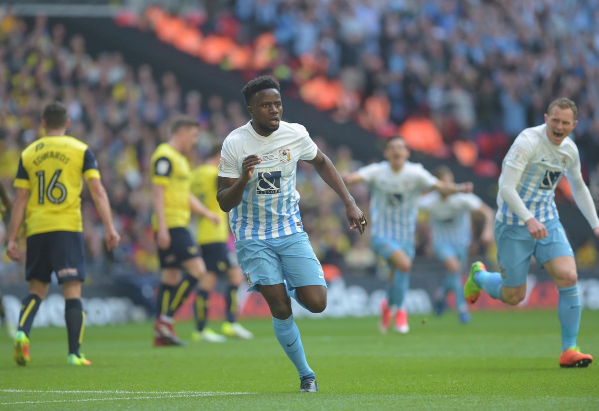 skybluesarchive's tweet photo. On this day 2017 50,000 of us made the trip to Wembley for the Checkatrade trophy final. Goals from @BigiGOfficial &amp; @george_thomas14 gave @Coventry_City a 2-1 https://t.co/XS3dT4Ohbj is full match highlights  @ccfpa https://t.co/cPGUF5q57H https://t.co/JXr3r3dusa