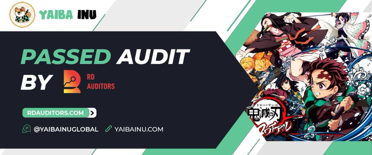 Successful audits completed by RD Auditors!

📌 Proof: rdauditors.com/wp-content/upl…

👉 Presale link: app.unicrypt.network/amm/pancake-v2…

#YaibaInu #Bscnews #BSCGem #Altcoin #BSC #NFTs #Fantoken #kimetsunoyaiba #unicrypt #KYC #audit
