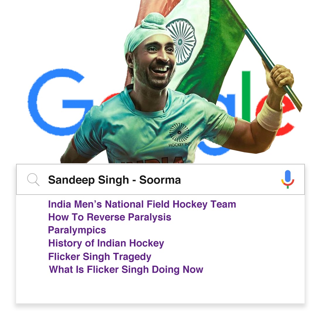 sonypicsfilmsin's tweet photo. Taking a peak at Flicker Singh's search history 👀

@diljitdosanjh 

#Soorma #DiljitDosanjh #Hockey #FlickerSingh #MensHockey #NationalHockey  #GoogleSearch #Trend #Bollywood #Explore https://t.co/uRBSMHSa9K