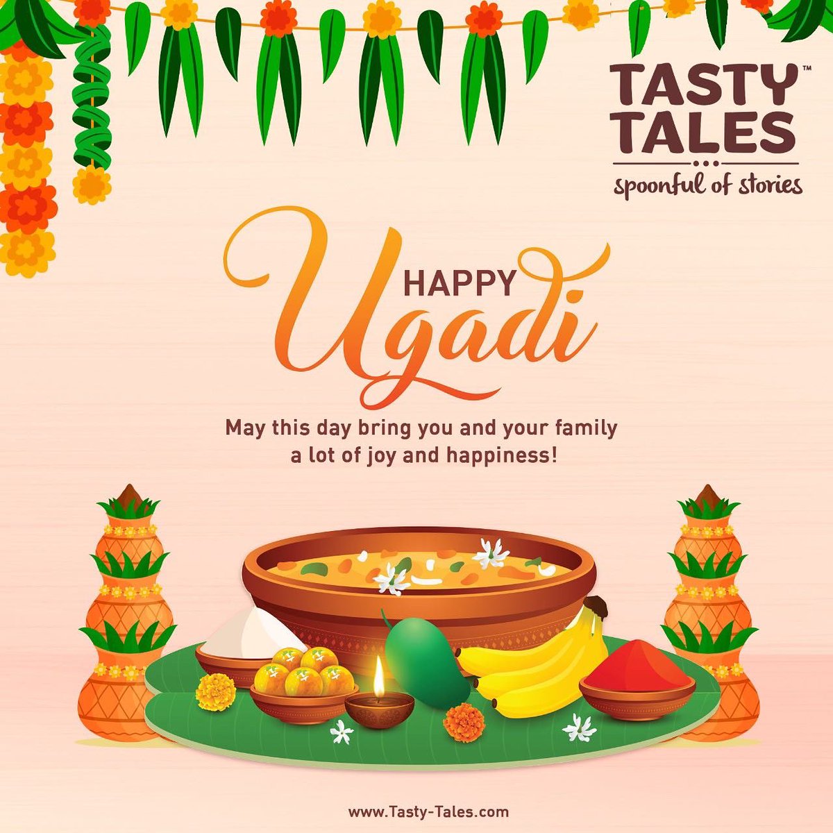 Let’s begin the festivities with lots of love, blessing, good health and great food. 
Happy Ugadi and Gudi Padwa! 
#TastyTales #Spoonfulofstories #gudipadwa #ugadi #2022 #festivalseason #celebrations #familytime