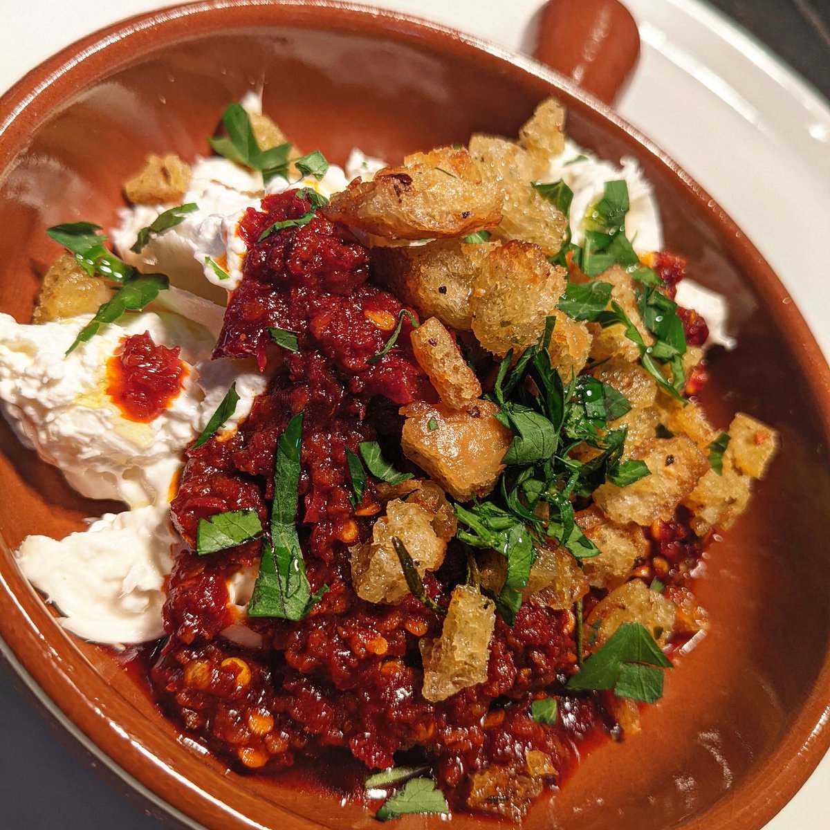 Open from 11am today....
Try our new starter.
🇮🇹 Melted 'Nduja salami.
🇮🇹 Fresh torn Neapolitan Burrata.
🇮🇹 House rosemary and lemon pangrattato breadcrumbs.