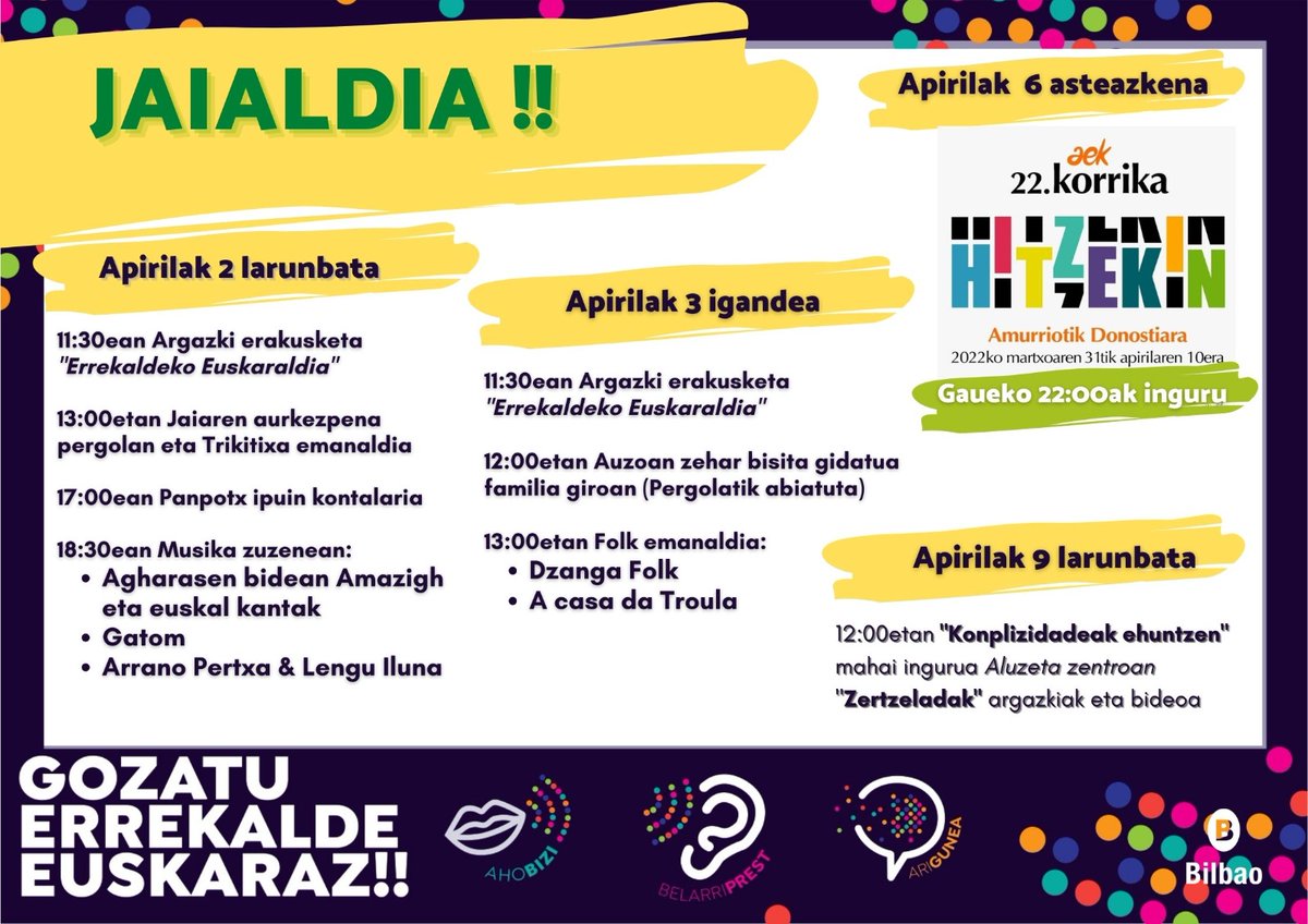 Gaur:
19.00 tan errekalden Arranogaz
22.30 tatik aurrera Astran.
Freestyle + Herbass eta Gatom
#bueltangatoz
#euskalskillz
#A