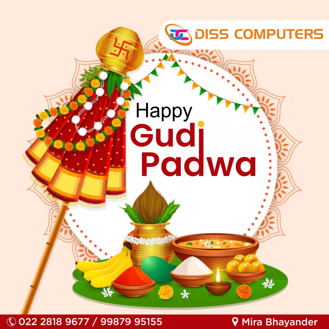 disscomputers's tweet photo. Happy Gudi Padwa!
May the festival of Gudi Padwa bring you luck, success and happiness.
#disscomputers #gudipadwa #happygudipadwa #ITproducts #mirabhayander #mumbai #Maharashtra #india https://t.co/sdt3bbDWfI