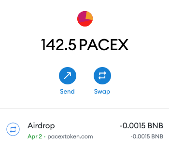 osanaiyuta's tweet photo. 🚀 Airdrop: PaceX
💰 claim: 150 PACEX
🥖 PancakeSwap listing day: 2022/8/1
📪 contract address: 0x8275AB2E1d6bc62FED556a15De82599CeC205A61
🔗 Join airdrop 🔗
https://t.co/waHwhct7d0
#PaceX #web3 #Metaverse #airdrop #NFT #BSC #DYOR #エアドロ https://t.co/EI6gWYokKx