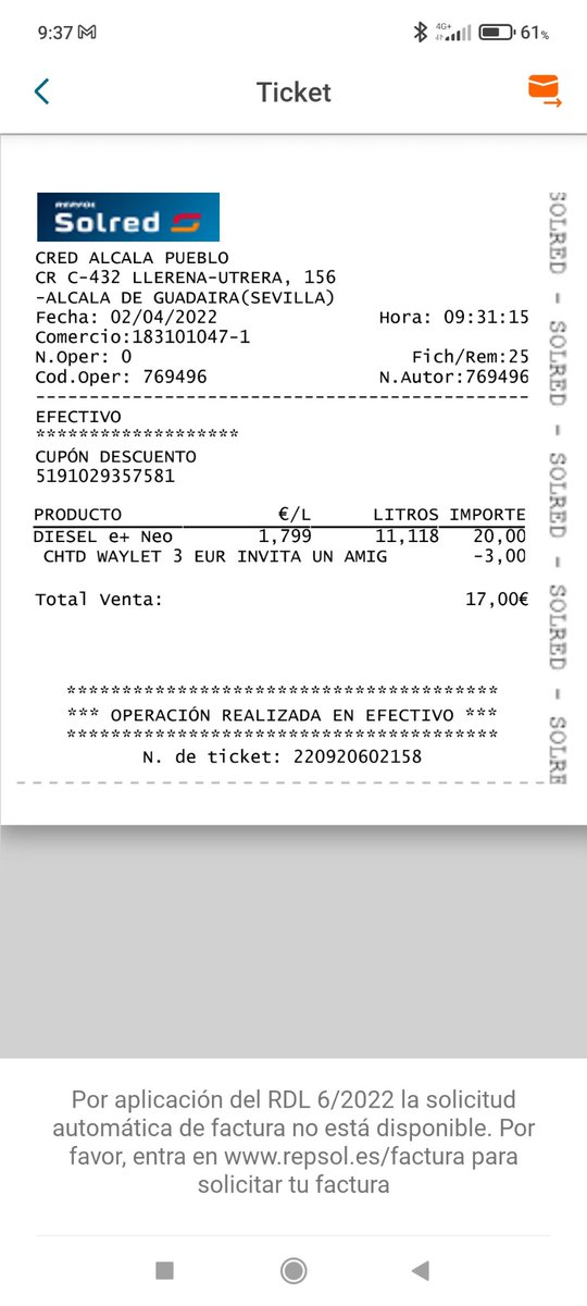 lupas76's tweet photo. @Repsol @MyWaylet Reposto usando el cupón de "invita a un amigo" de 3€ y REPSOL se queda con la subvención del gobierno. Exijo se me abone. https://t.co/wTp7VLD8jI