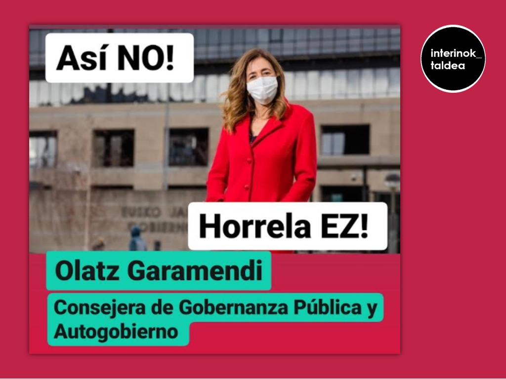 interinoktaldea's tweet photo. ¡Así NO! Sra. @garamendiol @eajpnv. Deje de hacer trampas con las Bases de estabilización. Deje de despreciar la antigüedad de sus EEPP.  Retener talento, conocimiento y experiencia del personal en abuso, ese debe ser el objetivo. #FijezaYa #NoSomosPlazasSomosPersonas https://t.co/0fw6QyoTwA