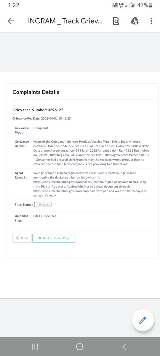 <a href="/JioMart_Support/">JioMart Support</a> Still no refund received.. complaint made to consumer forum. Hope now jiomart makes refund.