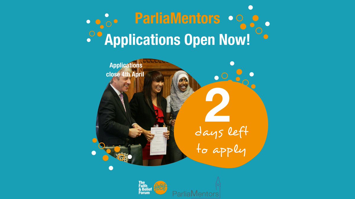 The Faith & Belief Forum (@faithbelieforum) on Twitter photo 🎓2 DAYS LEFT TO APPLY - ParliaMentors Applications🎓
Are you an aspiring leader? Do you want to create positive change? Then apply for our UN award-winning <a href="/ParliaMentors/">ParliaMentors</a> leadership programme today!
🎓Learn more and apply here before 4th April: faithbeliefforum.org/programme/parl… 🎓2 DAYS LEFT TO APPLY - ParliaMentors Applications🎓
Are you an aspiring leader? Do you want to create positive change? Then apply for our UN award-winning <a href="/ParliaMentors/">ParliaMentors</a> leadership programme today!
🎓Learn more and apply here before 4th April: faithbeliefforum.org/programme/parl…