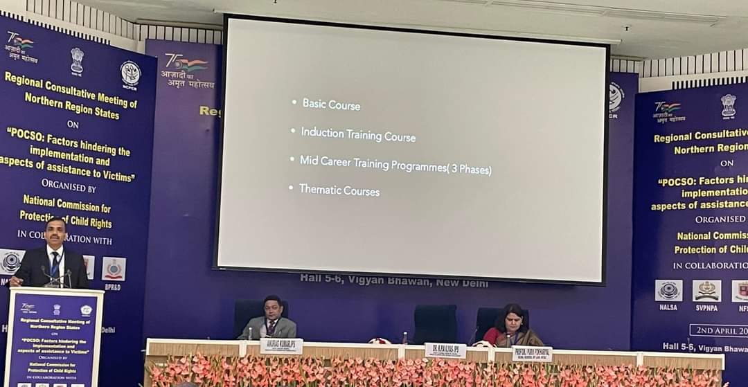 NCPCR_'s tweet photo. #TechincalSession1

Dr. K.P.A Ilyas (IPS), Faculty Incharge, Centre for Children, @svpnpahyd briefed his relevant views on "Role of National Academy in training of police officials dealing with POCSO cases" in Technical Session of Regional Meeting held at Vigyan Bhawan.
@PIBWCD https://t.co/vT0F8ayXcd