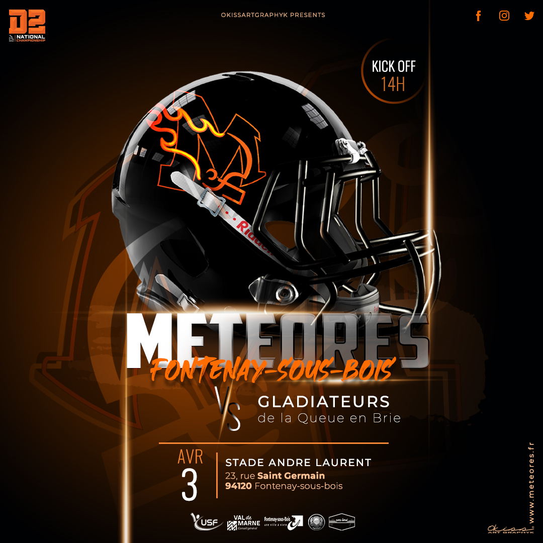 MeteoresF's tweet photo. Ce week-end nos séniors reçoivent le club voisin @Gladiateurs94
Match capital pour ce derby où la victoire placerait notre équipe en position favorable dans la course aux Play-Off !  
Let's Go Méts !!!

#meteoresfootus #orangenation https://t.co/7xdif0dDDk