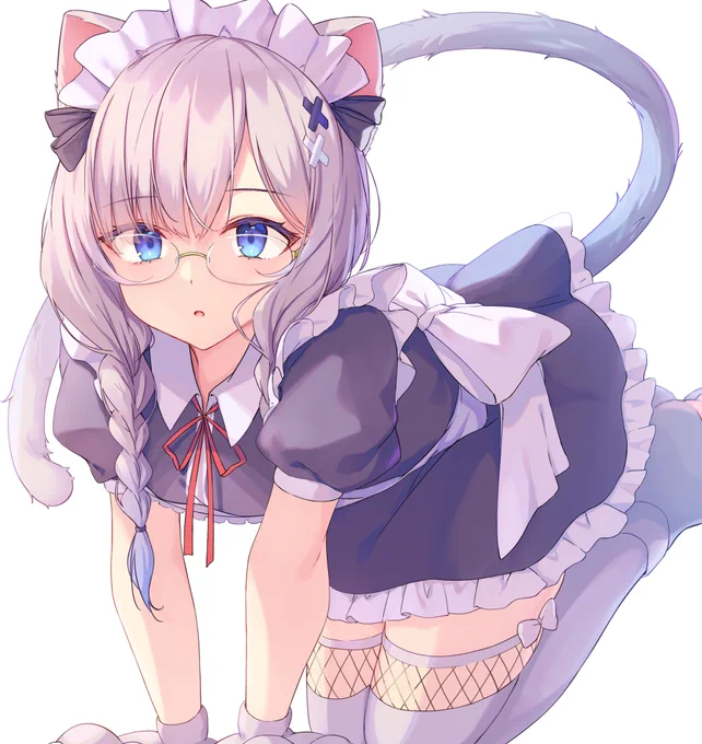 白猫メイドちゃん #女の子 #オリジナル #猫耳 