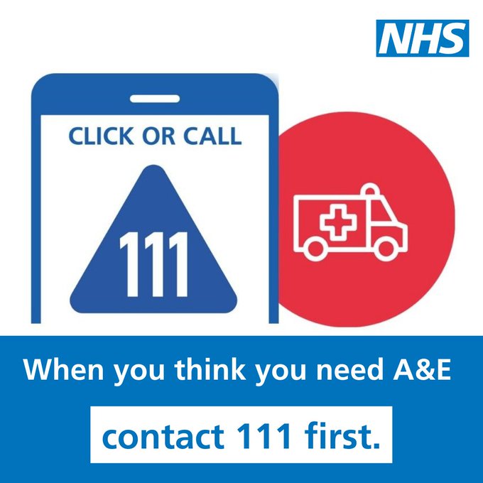 ⚠️ Are you or a family member not feeling well? Unsure what to do? 

Before going to A&amp;E this weekend, think #NHS111 first 💡
➡️ Visit 111.nhs.uk, or call 111 💻📞

#111First #HelpUsHelpYou