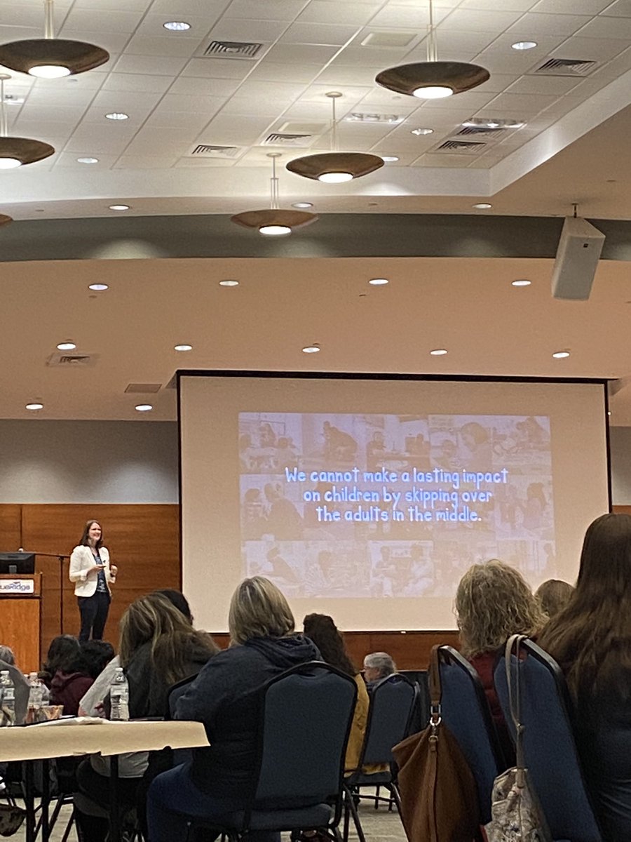 “We cannot make a lasting impact in children by skipping over the adults in the middle” Dr. Annie White  @blueridgecc #workforcebehindtheworkforce #earlychildcare #fredrogershelpers #woyc2022 #weekoftheyoungchild