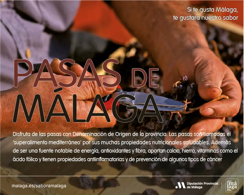 diputacionMLG's tweet photo. Disfruta de las #pasas con Denominación de Origen de la provincia de Málaga.

@SaboraMalaga de la @diputacionMLG. https://t.co/06zOURGmc6