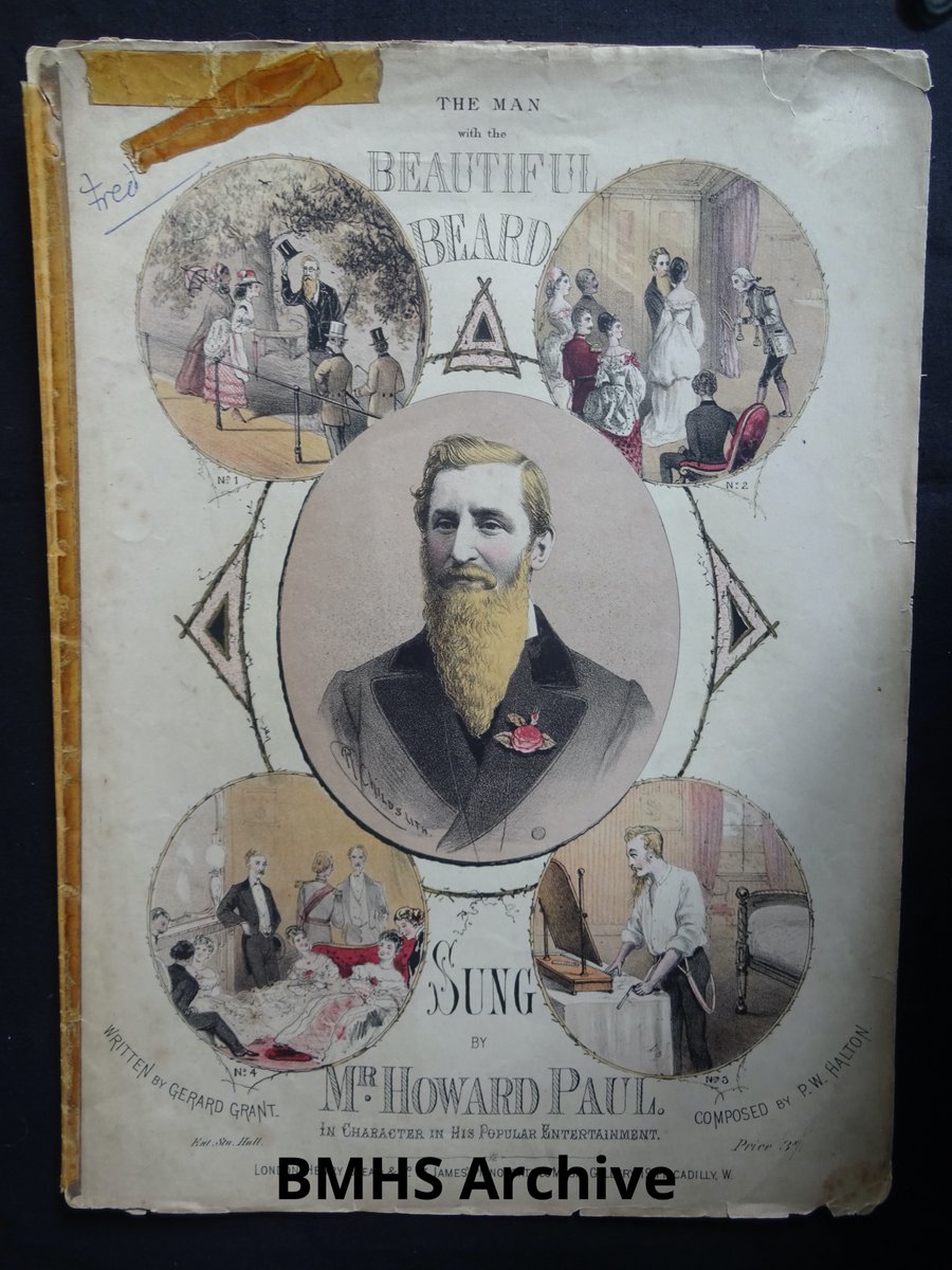 musichallsoc's tweet photo. It's #SheetMusicSaturday and here's one for all of our hirsute followers - The Man with the Beautiful Beard, sung in 1872 by Mr Howard Paul, written by Gerard Grant &amp; PW Halton. One for @tbbclub?  #MusicHall https://t.co/OO26GyywYZ