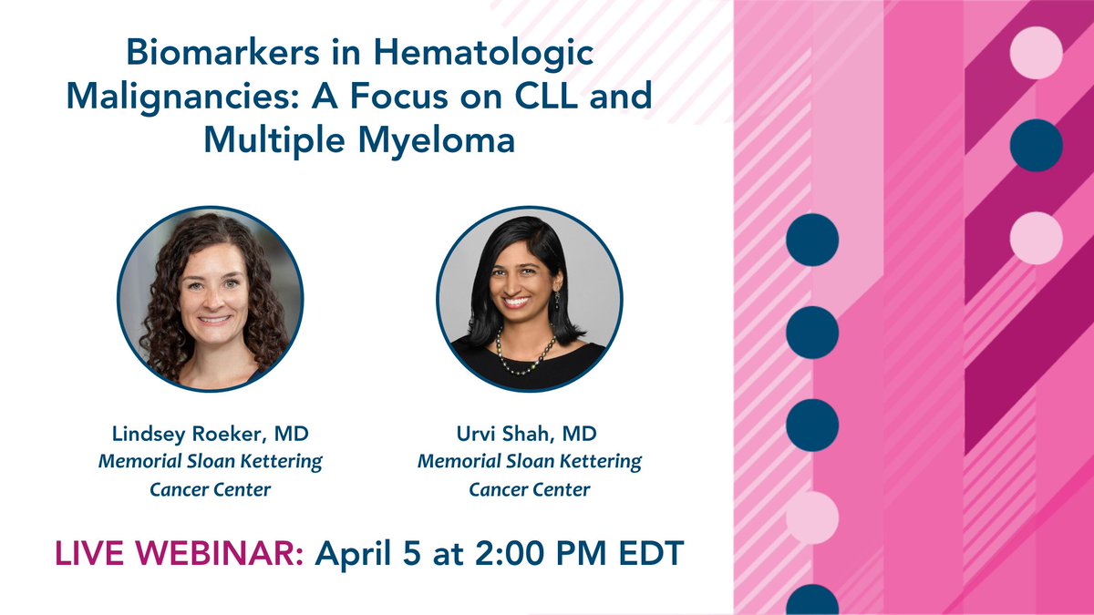 ACCCBuzz's tweet photo. On April 5 at 2pm EDT, attend this ACCC webinar to better understand #biomarker testing in patients with #hematologic #malignancies. Learn best practices for biomarker testing in #ChronicLymphocyticLeukemia (#CLL) and #MultipleMyeloma. Register at: https://t.co/hJthx4QaOu https://t.co/GUxdS7rK8N
