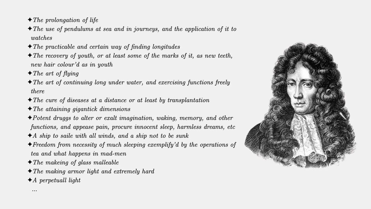 fermatslibrary's tweet photo. Over three hundred years ago, Robert Boyle - the father of modern Chemistry - wrote a list of things that he hoped could be achieved through science https://t.co/sji3g1nrDO