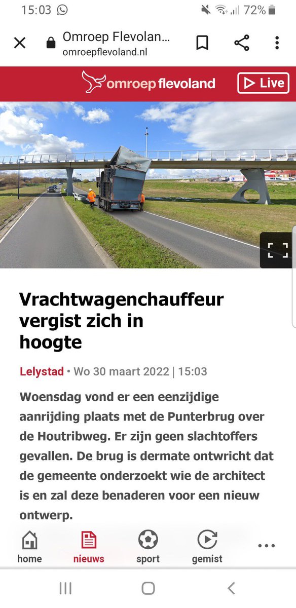 Gisteren vervelend bericht: